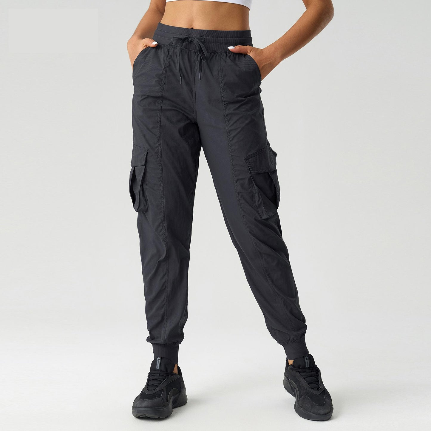 Lightweight Quick Drying Breathable Exercise Workout Pants Women Outdoor Casual Loose Mid Waist Ankle Banded Working Pants - ALTARIA