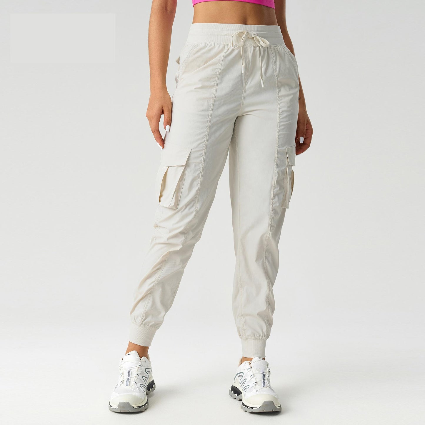 Lightweight Quick Drying Breathable Exercise Workout Pants Women Outdoor Casual Loose Mid Waist Ankle Banded Working Pants - ALTARIA