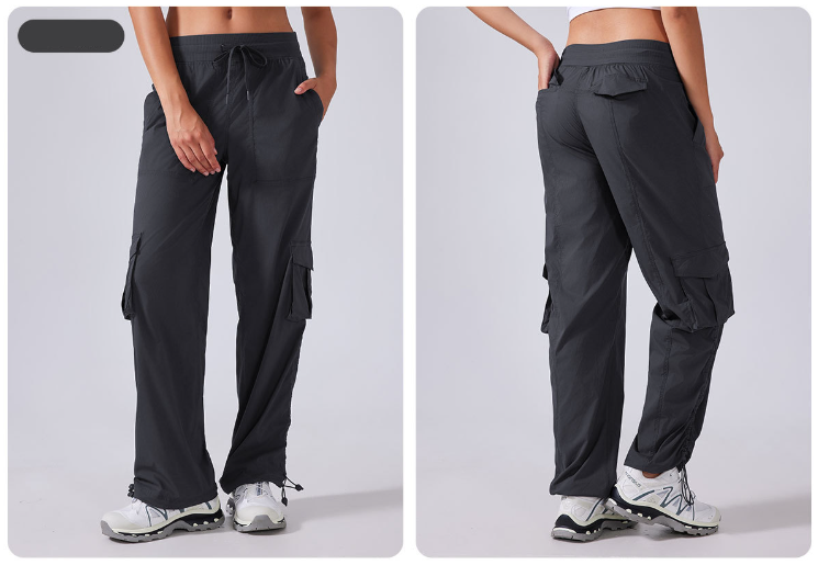 Outdoor Running Exercise Pants Lightweight Fitness Pants Multi Pocket Wide Leg Workwear Casual Pants - ALTARIA