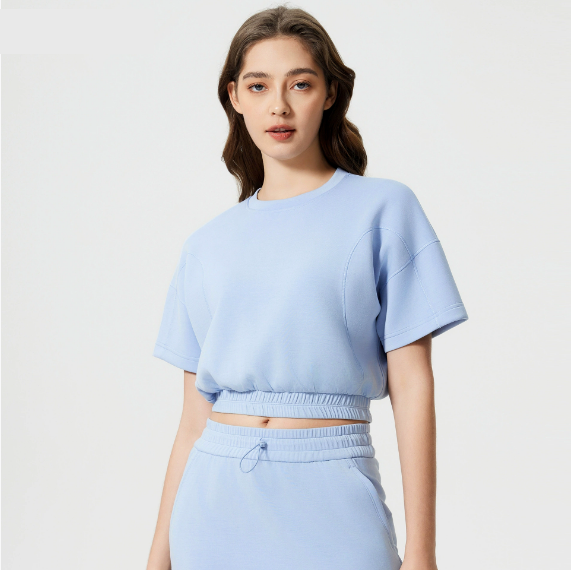 Summer Air Layer Yoga Clothes Short Sleeve Women Short Cropped Exposed Fitness Sports Top T shirt - ALTARIA