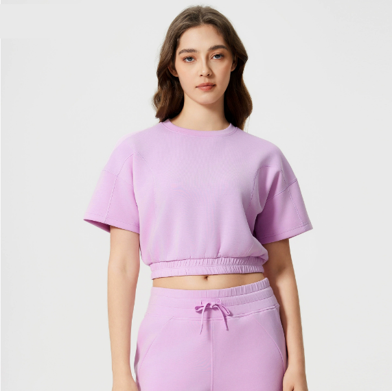 Summer Air Layer Yoga Clothes Short Sleeve Women Short Cropped Exposed Fitness Sports Top T shirt - ALTARIA