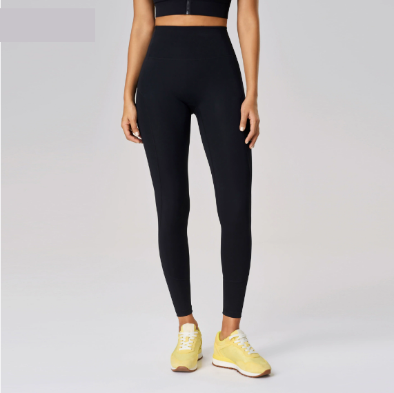 No Embarrassment Line Yoga Pants Women High Waist Hip Lift Fitness Pants Back Waist Pocket Nude Feel Sports Ninth Pants - ALTARIA