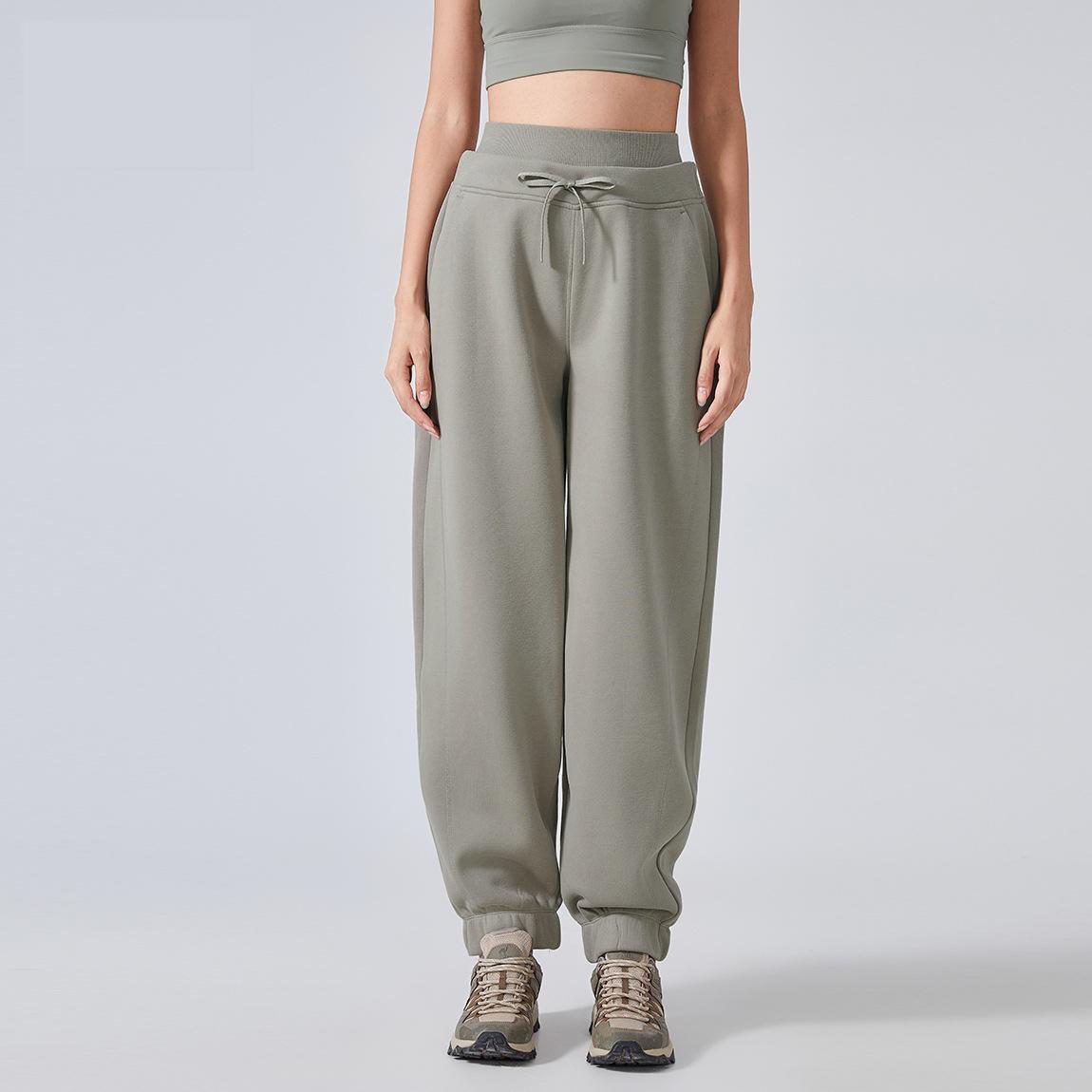 5544Autumn Winter Fleece lined Thermal Workout Pants Women All Matching Casual Sweatpants Loose Tappered Fitness Yoga Pants - ALTARIA