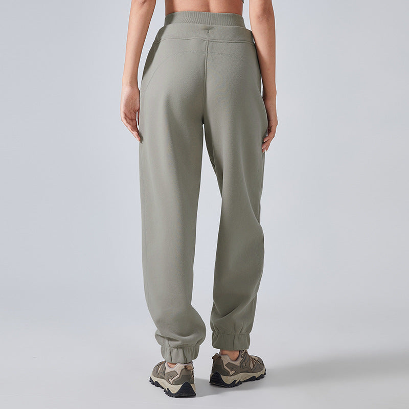 5544Autumn Winter Fleece lined Thermal Workout Pants Women All Matching Casual Sweatpants Loose Tappered Fitness Yoga Pants - ALTARIA