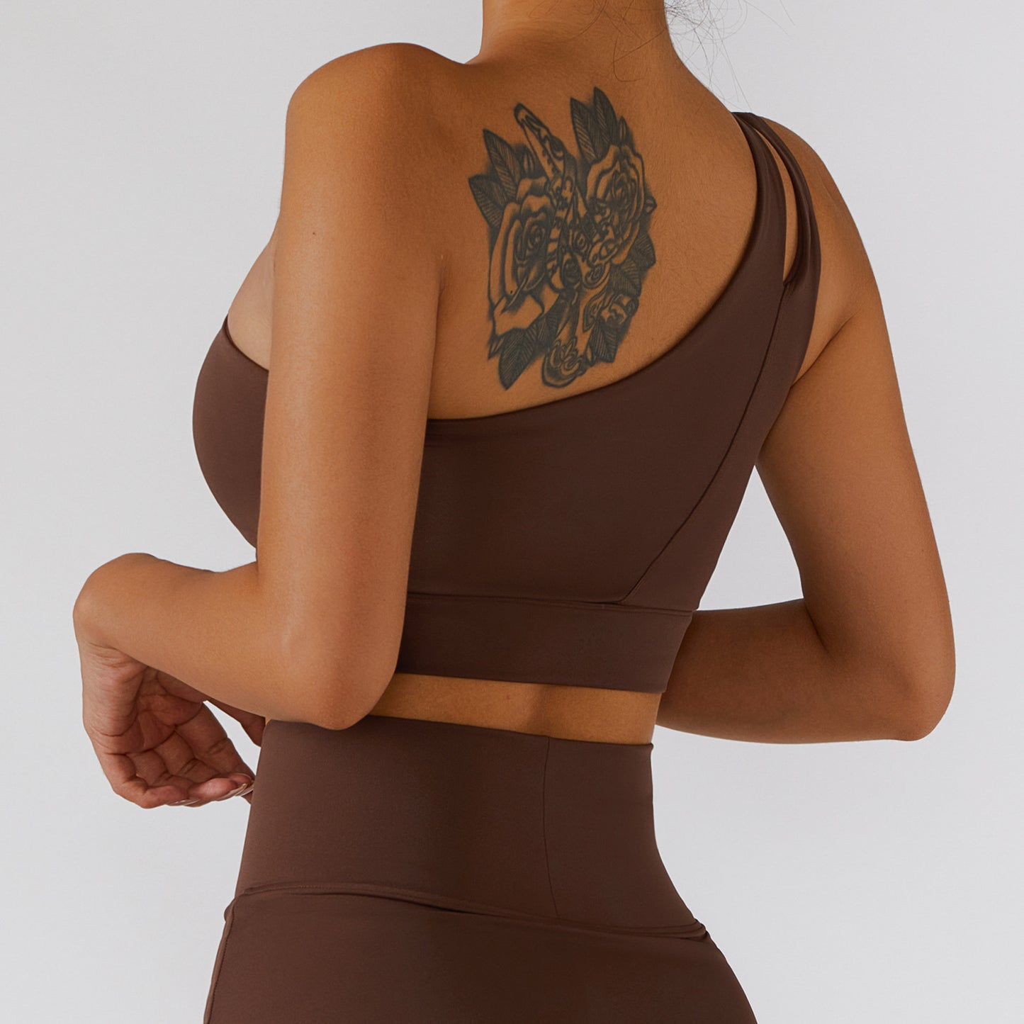 One Piece Rib Shoulder Yoga Beauty Back Bra Elastic Shockproof Sports Underwear for Women Running Workout Vest - ALTARIA
