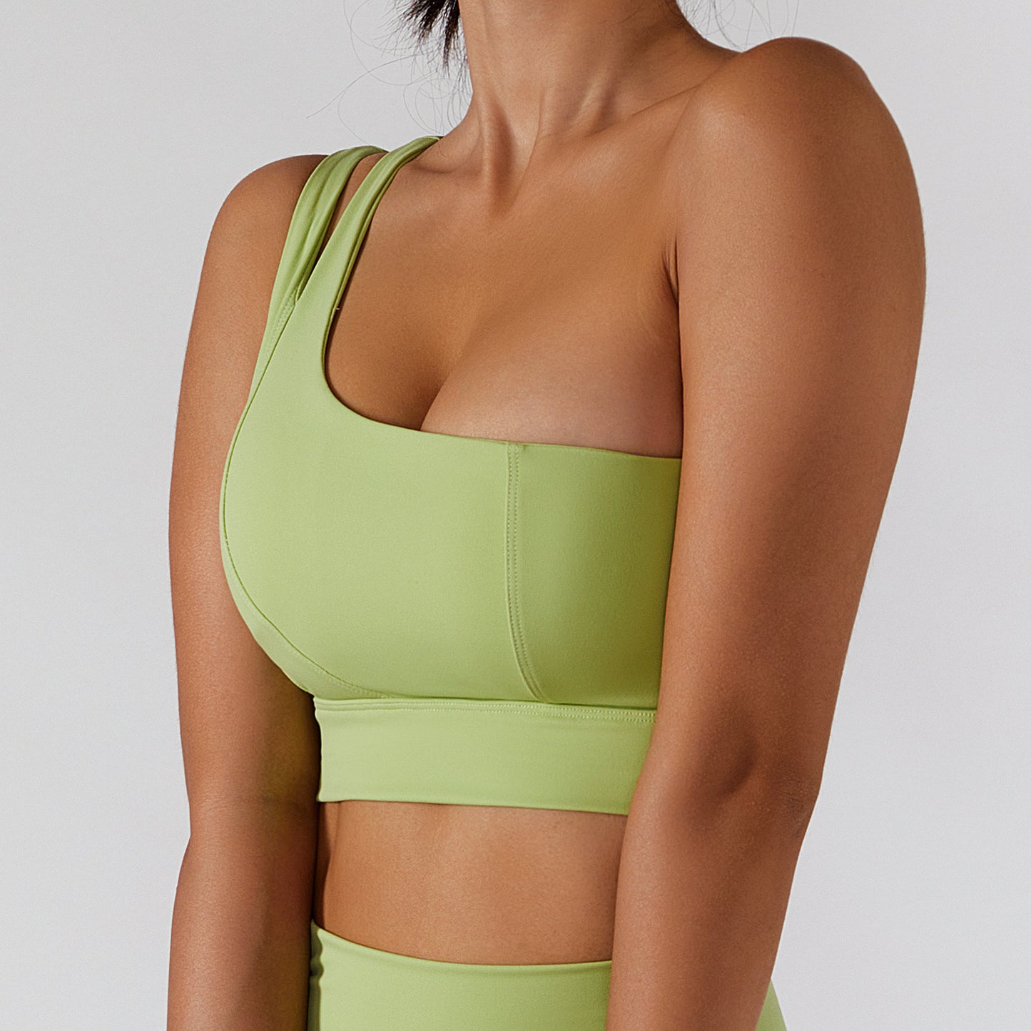 One Piece Rib Shoulder Yoga Beauty Back Bra Elastic Shockproof Sports Underwear for Women Running Workout Vest - ALTARIA