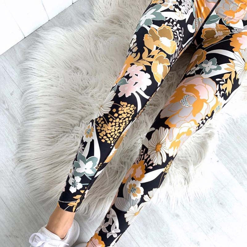Popular Printed Sports Vest Yoga Fitness Summer Suit Women two piece set - ALTARIA