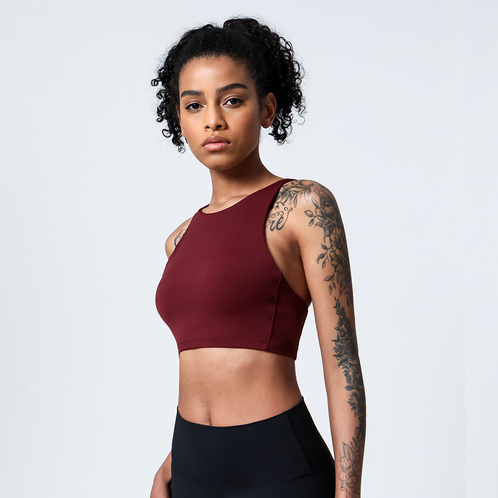 Spring Summer Double Sided Brushed Sports Vest Women Yoga Running Workout Elastic Sports Bra - ALTARIA