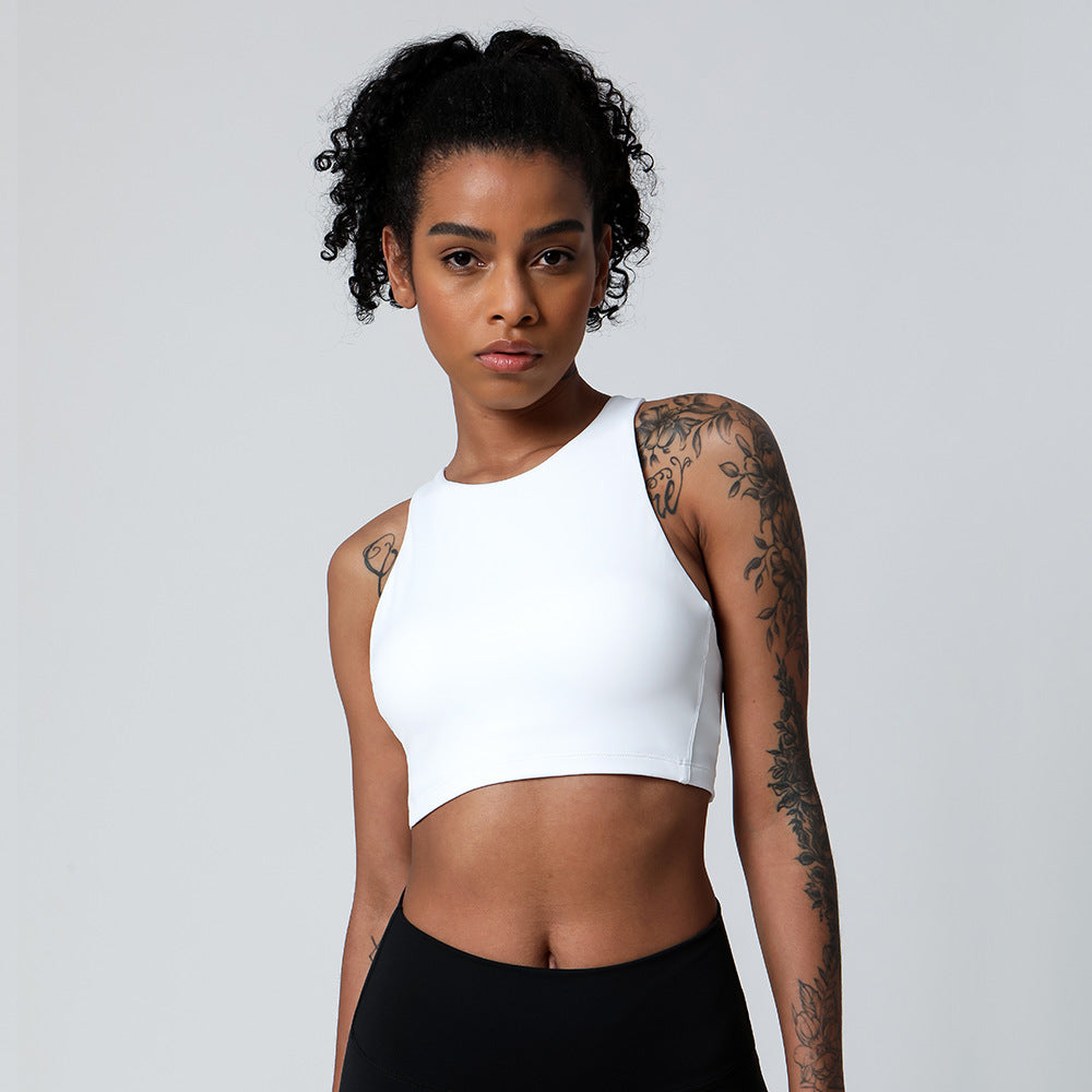 Spring Summer Double Sided Brushed Sports Vest Women Yoga Running Workout Elastic Sports Bra - ALTARIA