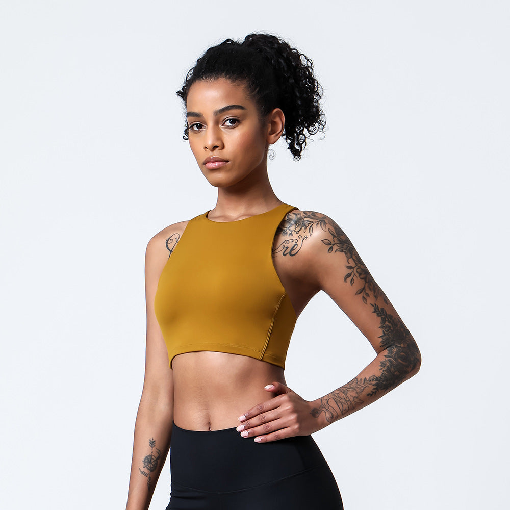 Spring Summer Double Sided Brushed Sports Vest Women Yoga Running Workout Elastic Sports Bra - ALTARIA