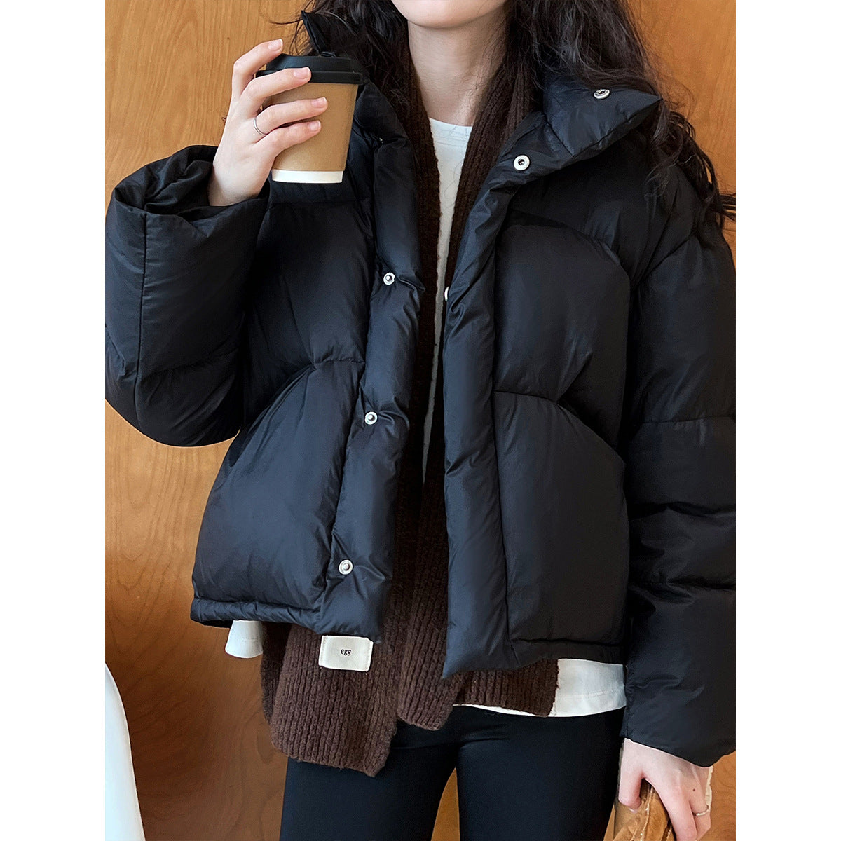 National Standard 90 White Duck down Short down Jacket Women Japanese All Matching Thickened Puffer Jacket - ALTARIA