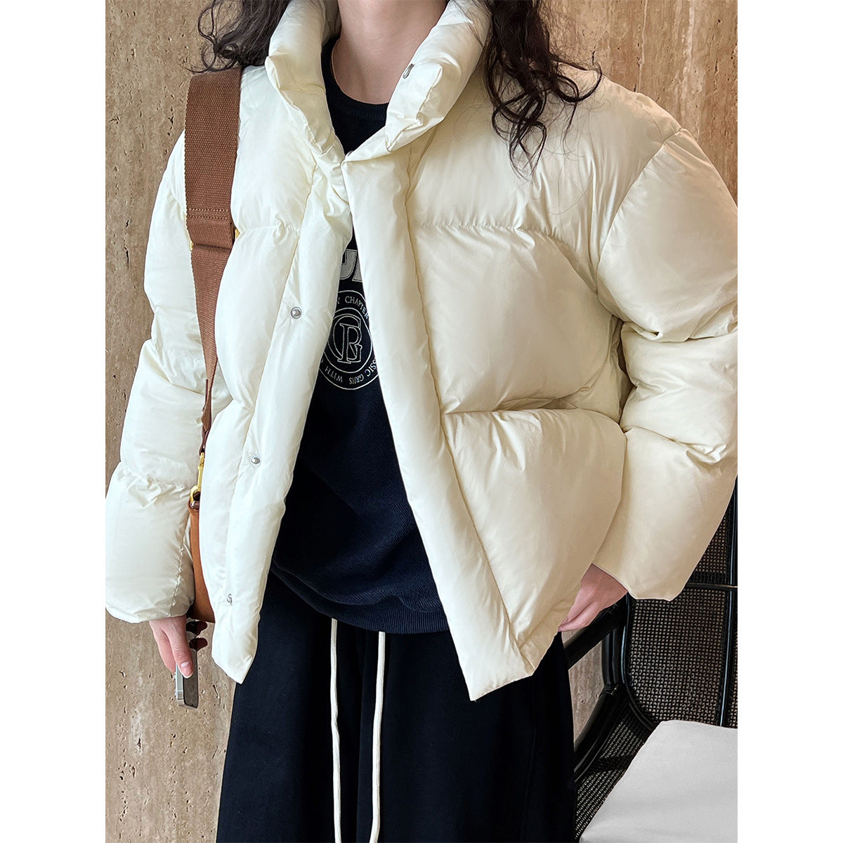 National Standard 90 White Duck down Short down Jacket Women Japanese All Matching Thickened Puffer Jacket - ALTARIA