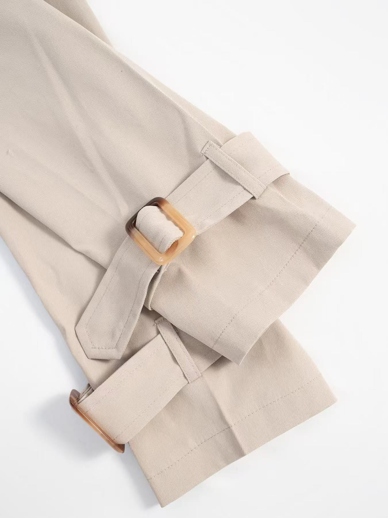 Women Clothing Belt Short Casual Trench Coat - ALTARIA