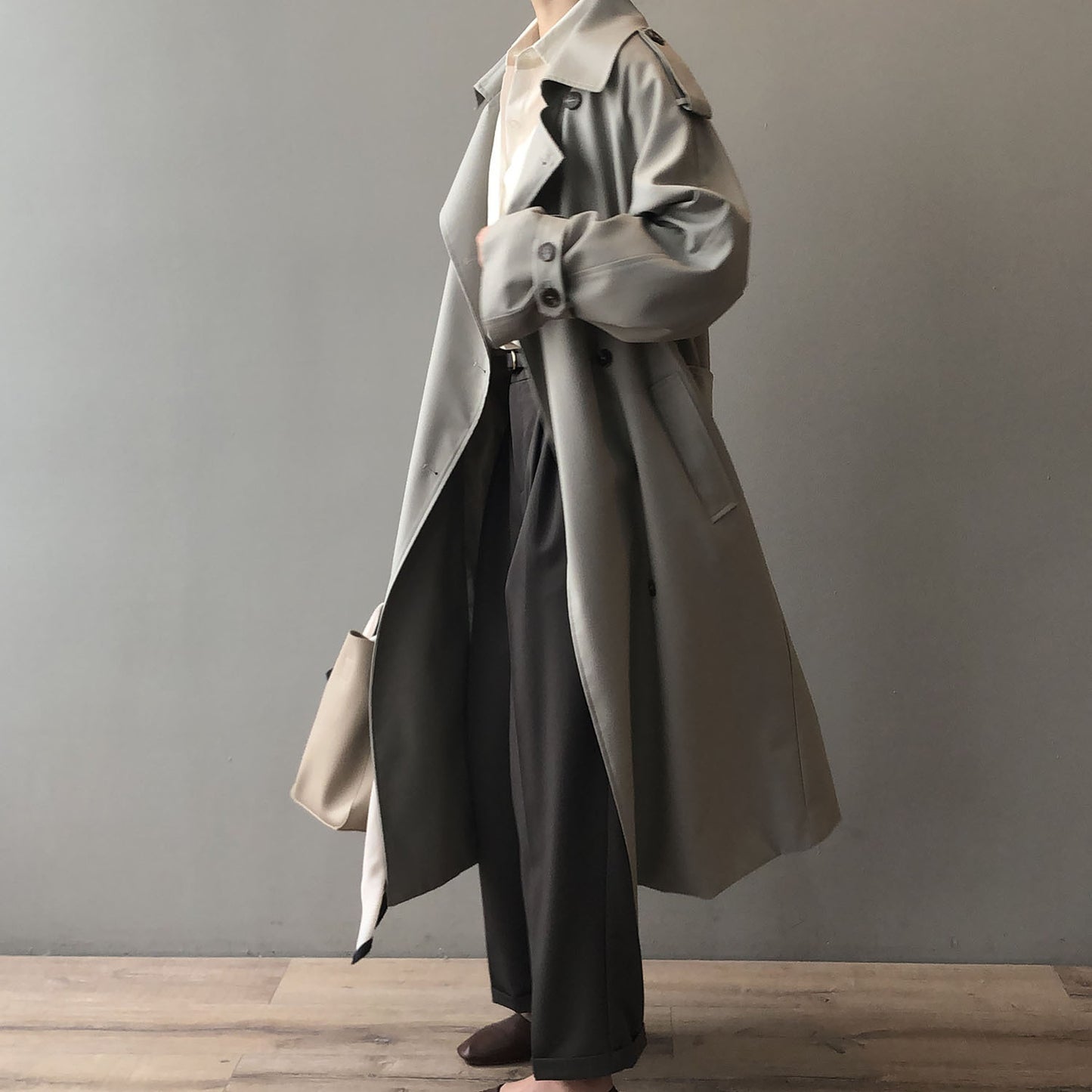 Long Trench Coat for Women Autumn Korean Elegant Loose Waist Tight Slimming Casual Coat for Women - ALTARIA