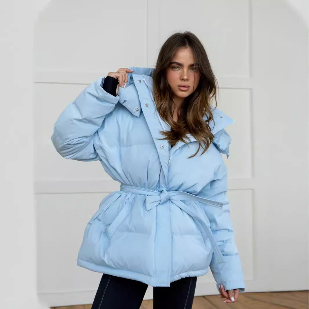 Hooded Cotton Jacket Jacket Women Hooded Thickened Thermal Zipper Bread Coat - ALTARIA