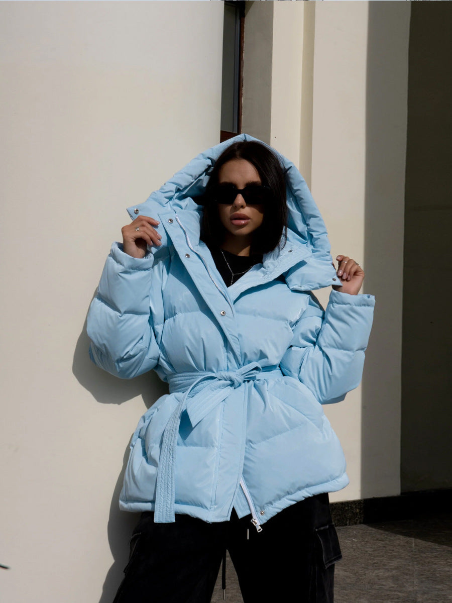 Hooded Cotton Jacket Jacket Women Hooded Thickened Thermal Zipper Bread Coat - ALTARIA