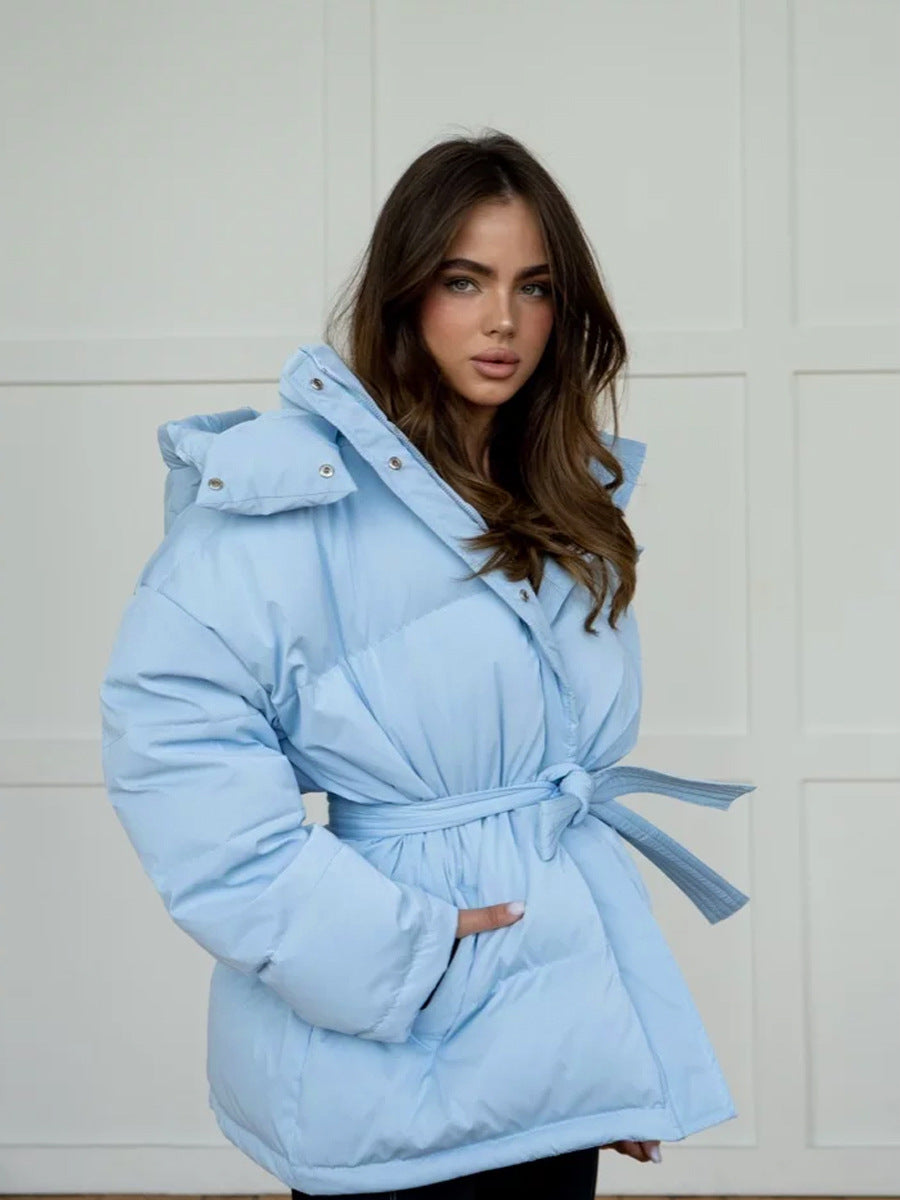 Hooded Cotton Jacket Jacket Women Hooded Thickened Thermal Zipper Bread Coat - ALTARIA