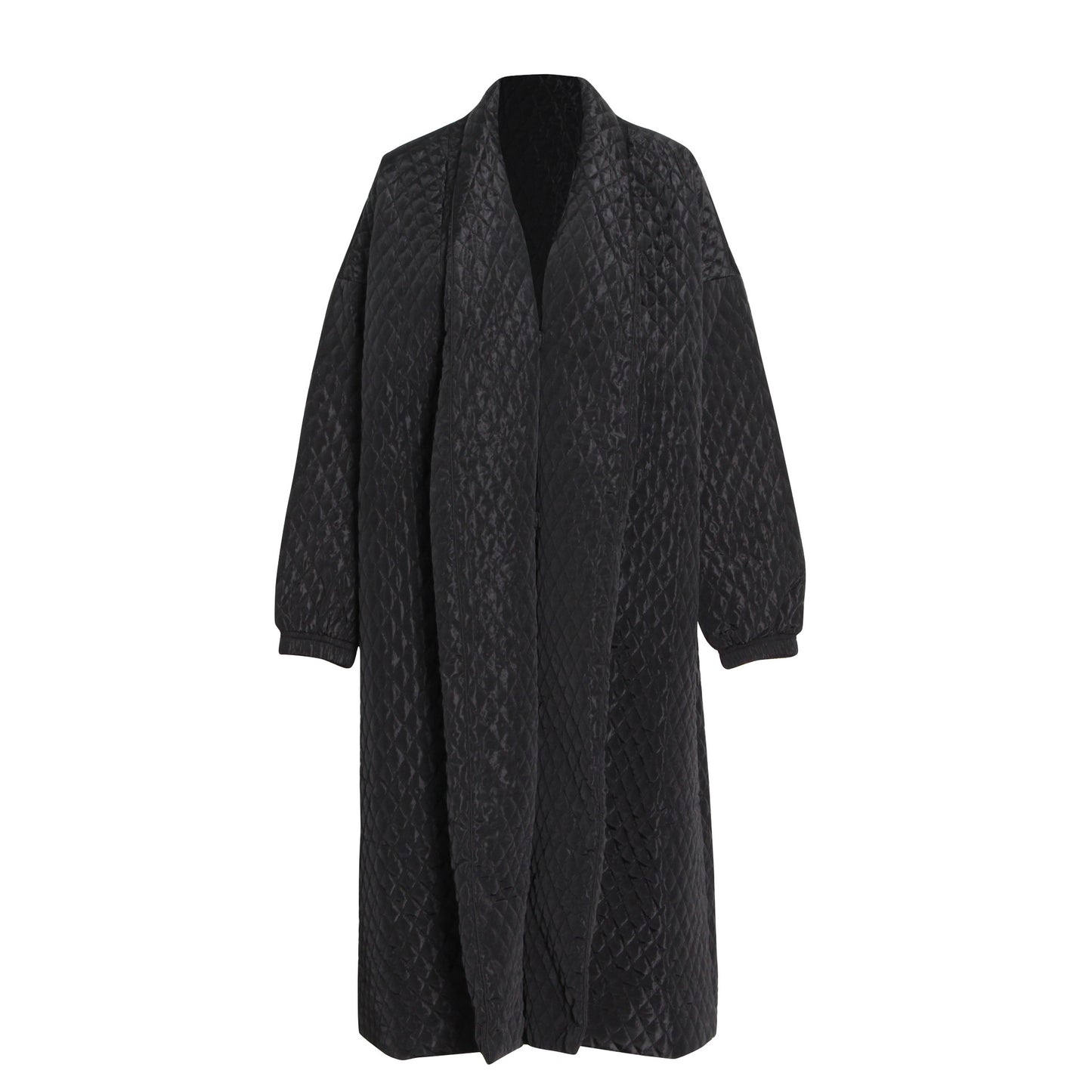 plus Size Cotton Clothes Autumn Winter Polo Collar Long Sleeve Straight Back Breasted Quilted Casual Coat for Women - ALTARIA