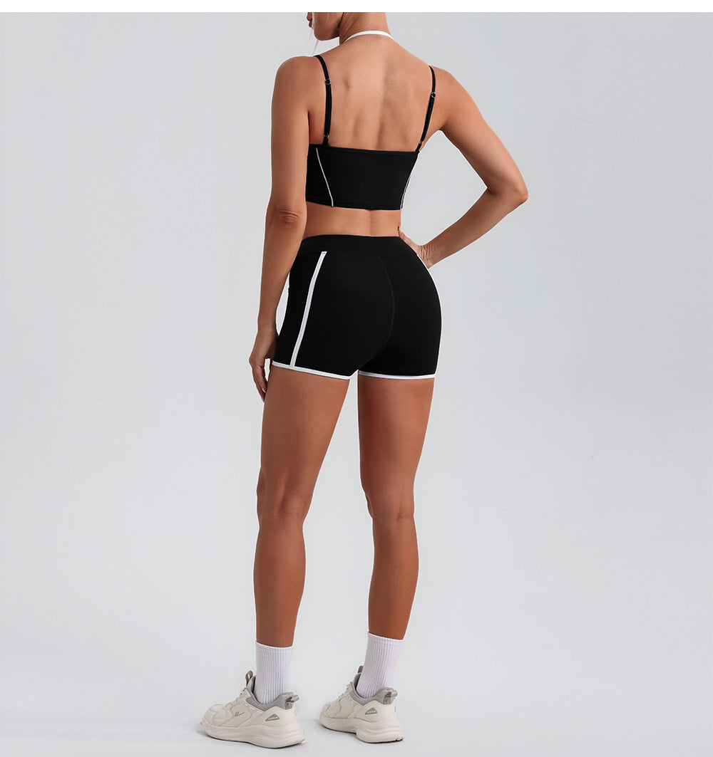 Faux Two Piece Halter Beauty Back Yoga Vest High Strength Running Sports Fitness Nude Feel Adjustable Strap Underwear - ALTARIA