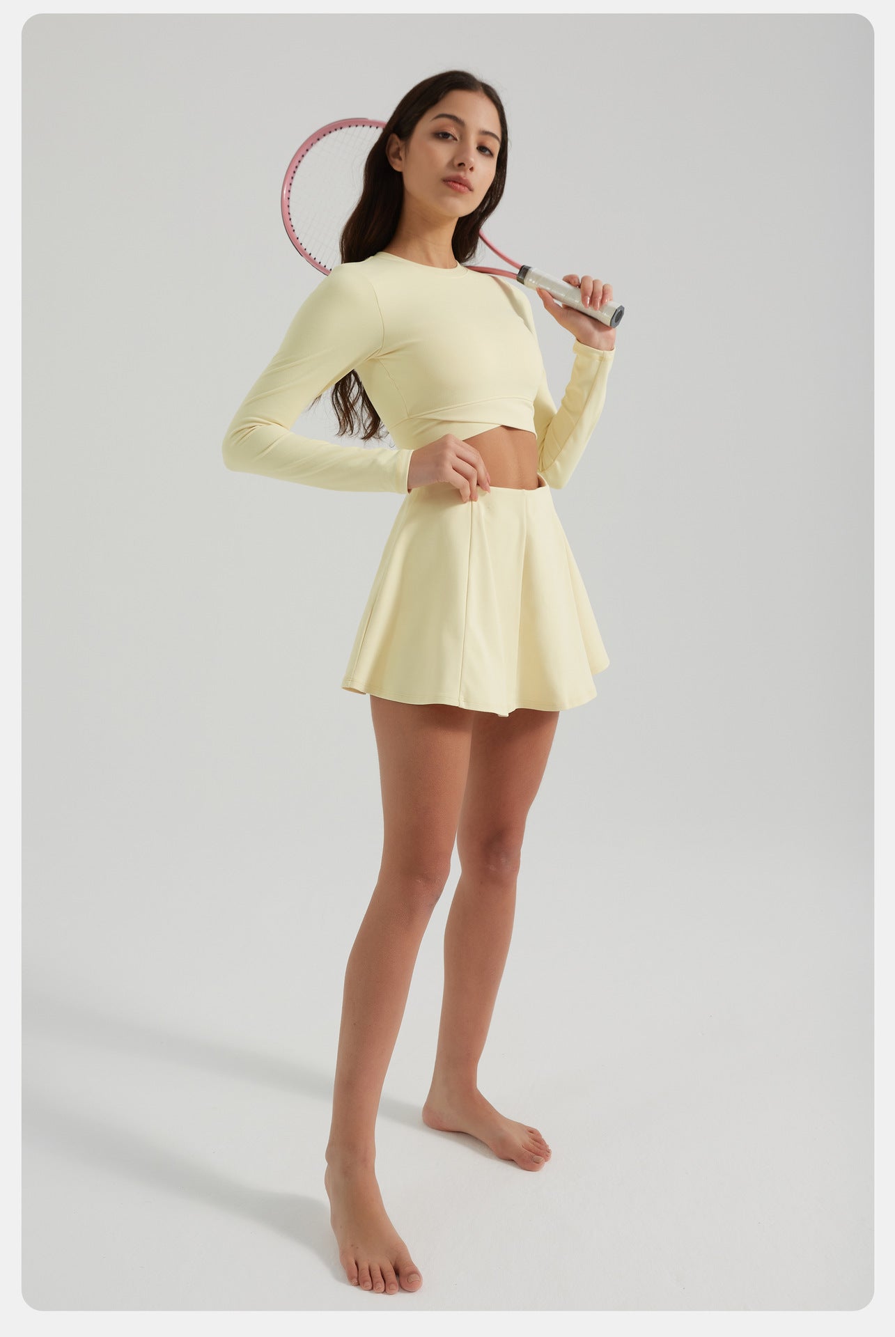 Spring Sports Slim Fitting Yoga Jacket Detachable Chest Pad Breathable Waist Thin Yoga Wear Long Sleeve - ALTARIA