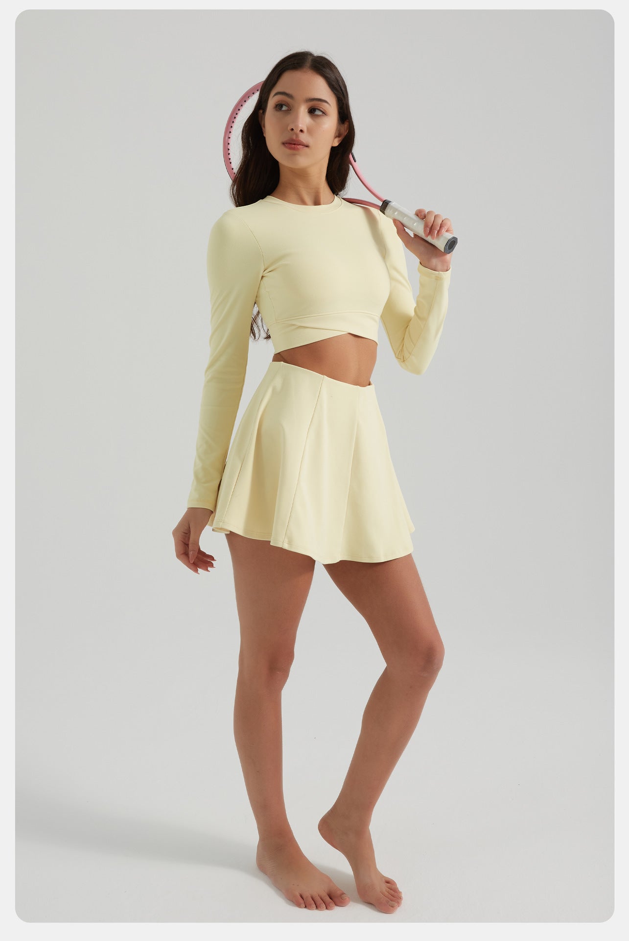 Spring Sports Slim Fitting Yoga Jacket Detachable Chest Pad Breathable Waist Thin Yoga Wear Long Sleeve - ALTARIA