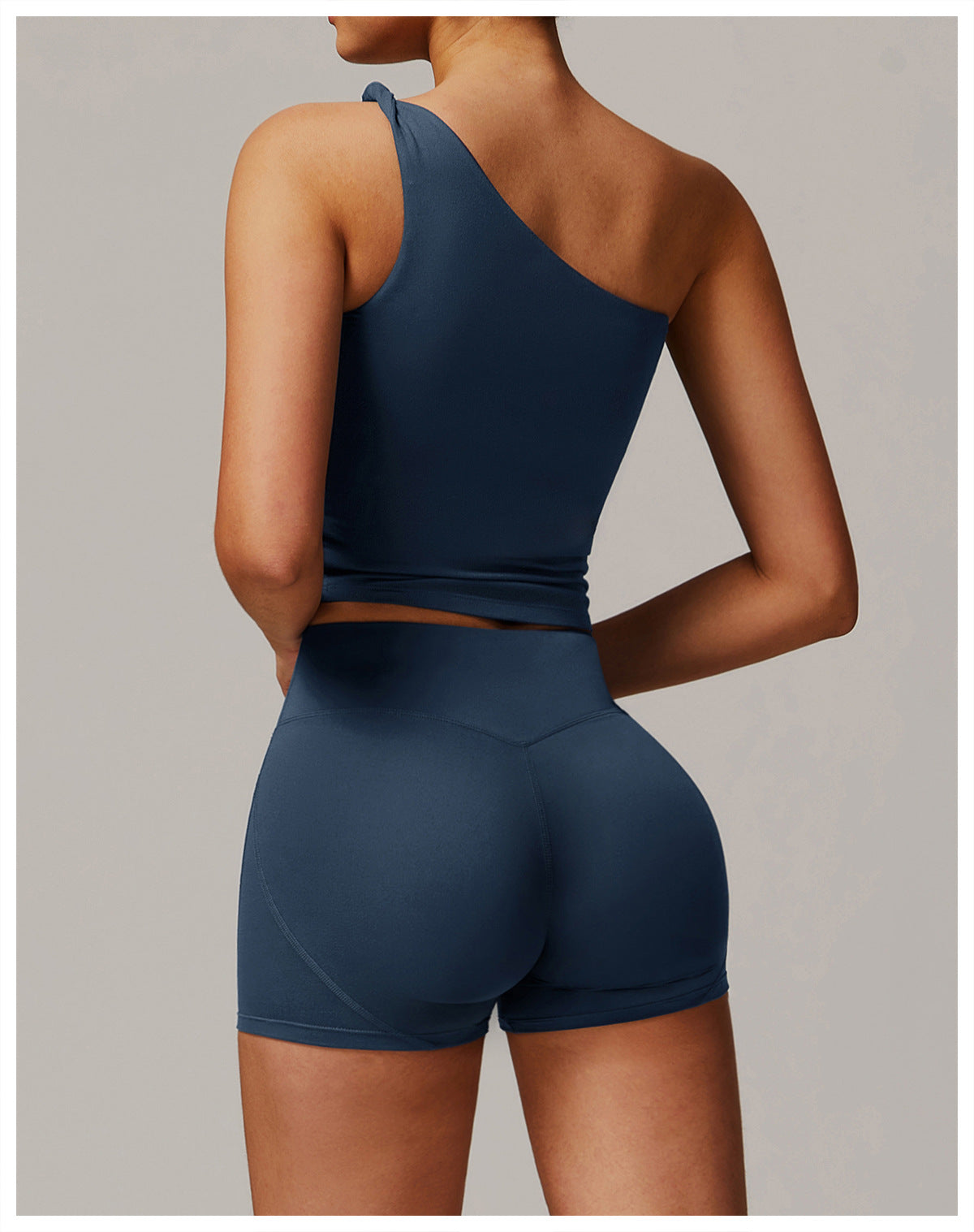 Brushed Oblique One Shoulder Twisted Yoga Vest Sports Waist Shaping Casual Running Workout Vest Women - ALTARIA