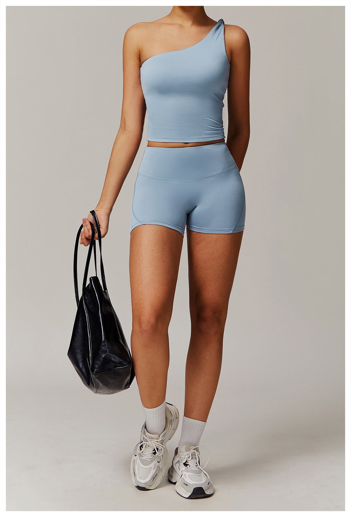 Brushed Oblique One Shoulder Twisted Yoga Vest Sports Waist Shaping Casual Running Workout Vest Women - ALTARIA