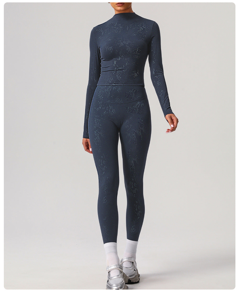 Silver Long Sleeve Tight Yoga T shirt High Elastic Fitness Clothes Outdoor Training Running Sport Long Sleeve Top Women - ALTARIA