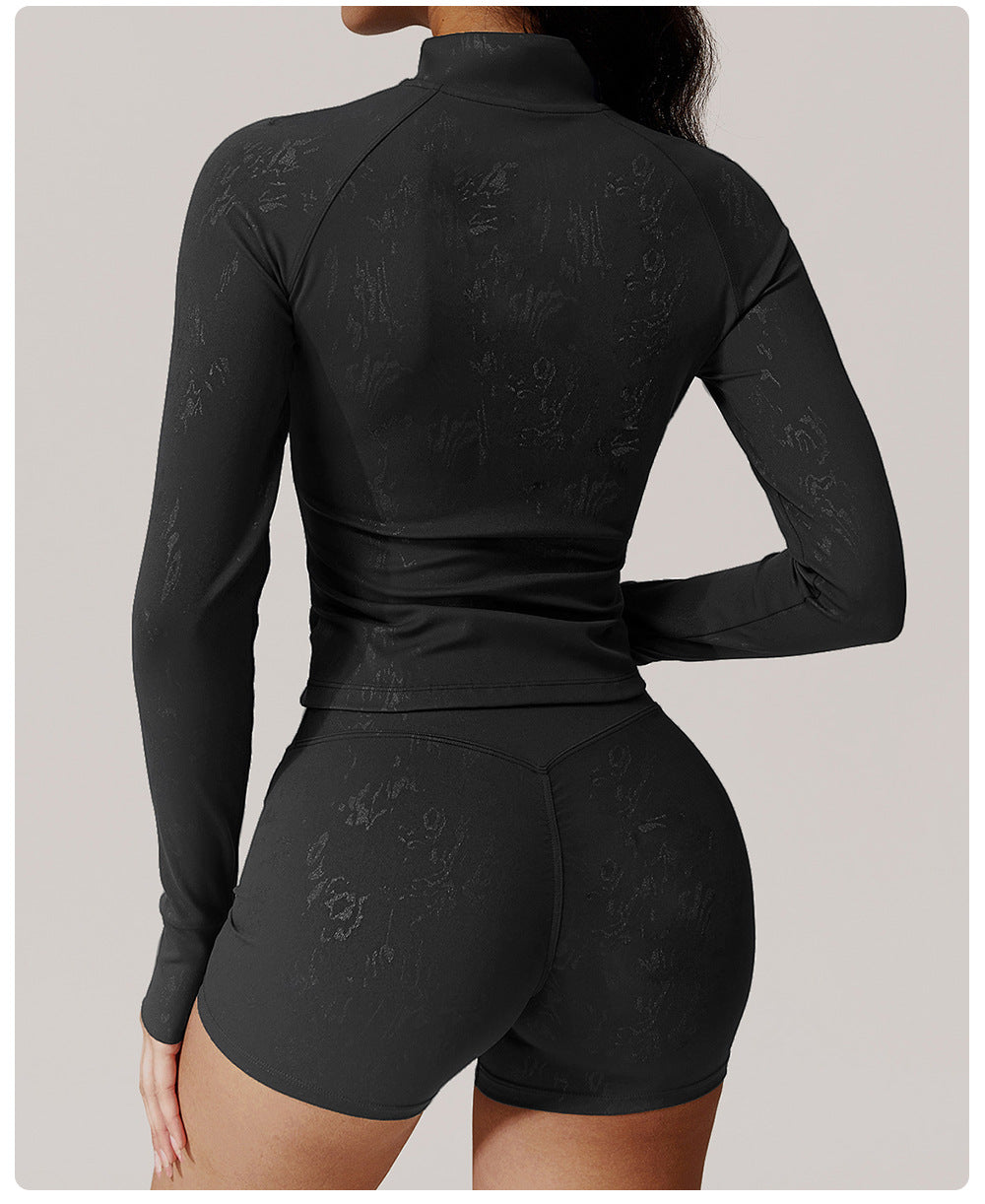 Silver Quick Drying Tight Long Sleeve Running Top Breathable Nude Feel Training Fitness Yoga Wear Coat Women - ALTARIA