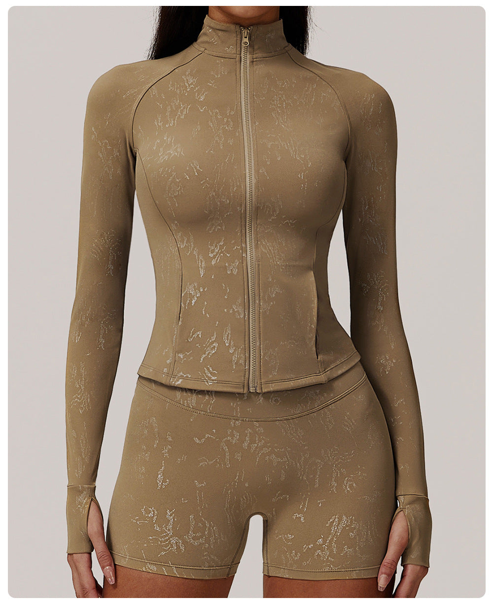 Silver Quick Drying Tight Long Sleeve Running Top Breathable Nude Feel Training Fitness Yoga Wear Coat Women - ALTARIA