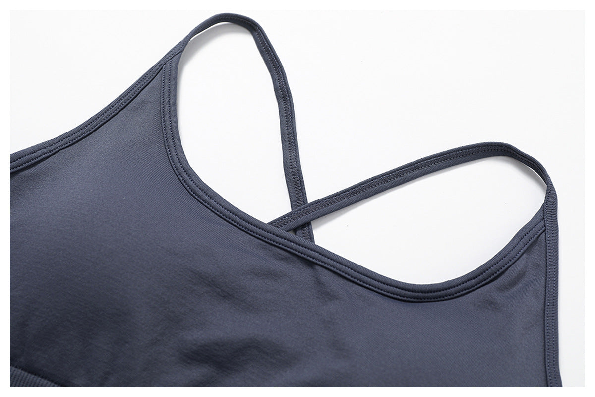 Sports Fitness Seamless Cross Back Yoga Bra Quick Drying Top Yoga Clothes High Sense Summer - ALTARIA
