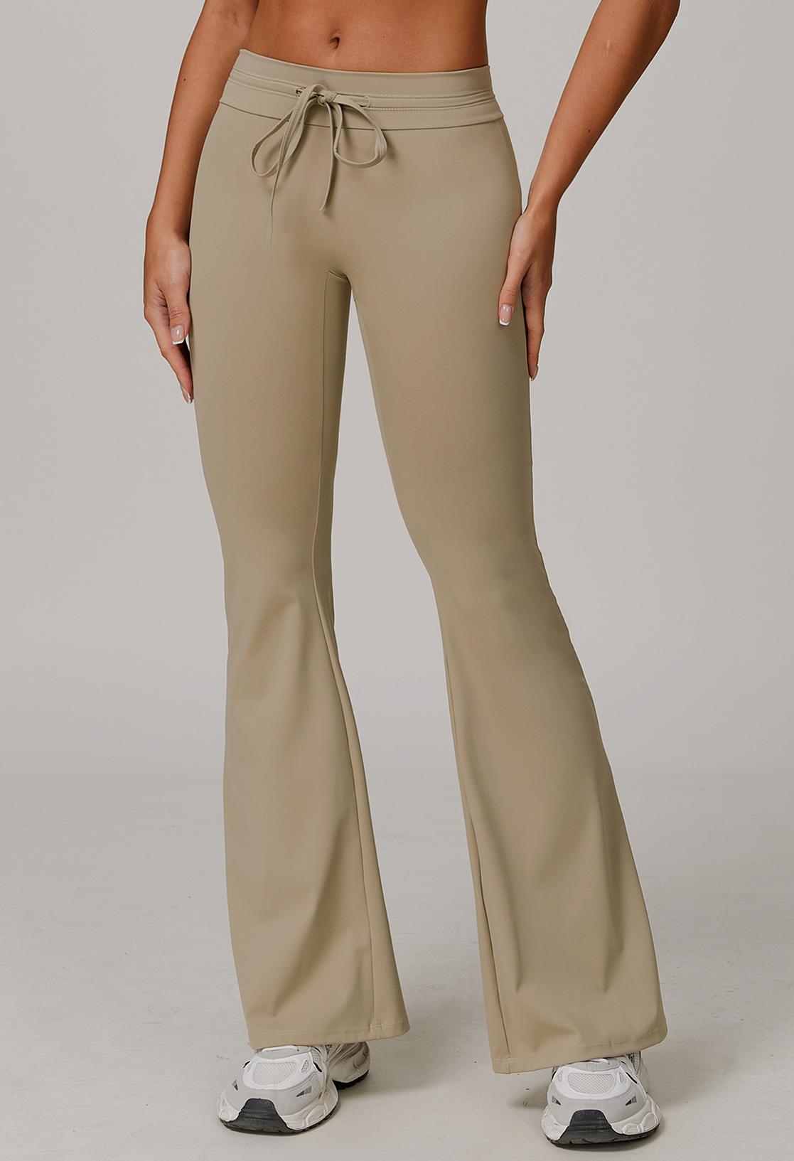 Sun Protection Sports Bell Bottom Pants High Waist Drawstring Design Bootcut Trousers UV Proof Breathable Cool Pants - ALTARIA