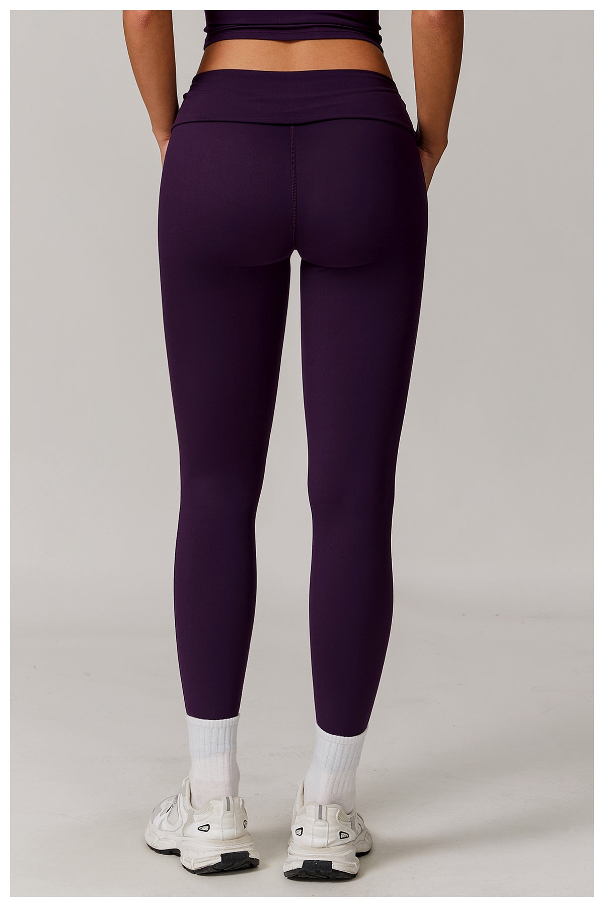 Sustainable Recycled Turn Waist Folding Head Tight High Waist Yoga Pants Hip Lifting Outdoor Casual Sports Pants - ALTARIA