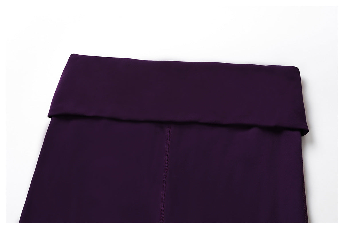 Sustainable Recycled Turn Waist Folding Head Tight High Waist Yoga Pants Hip Lifting Outdoor Casual Sports Pants - ALTARIA