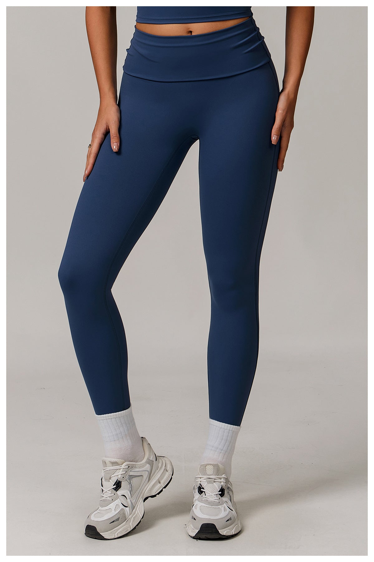 Sustainable Recycled Turn Waist Folding Head Tight High Waist Yoga Pants Hip Lifting Outdoor Casual Sports Pants - ALTARIA