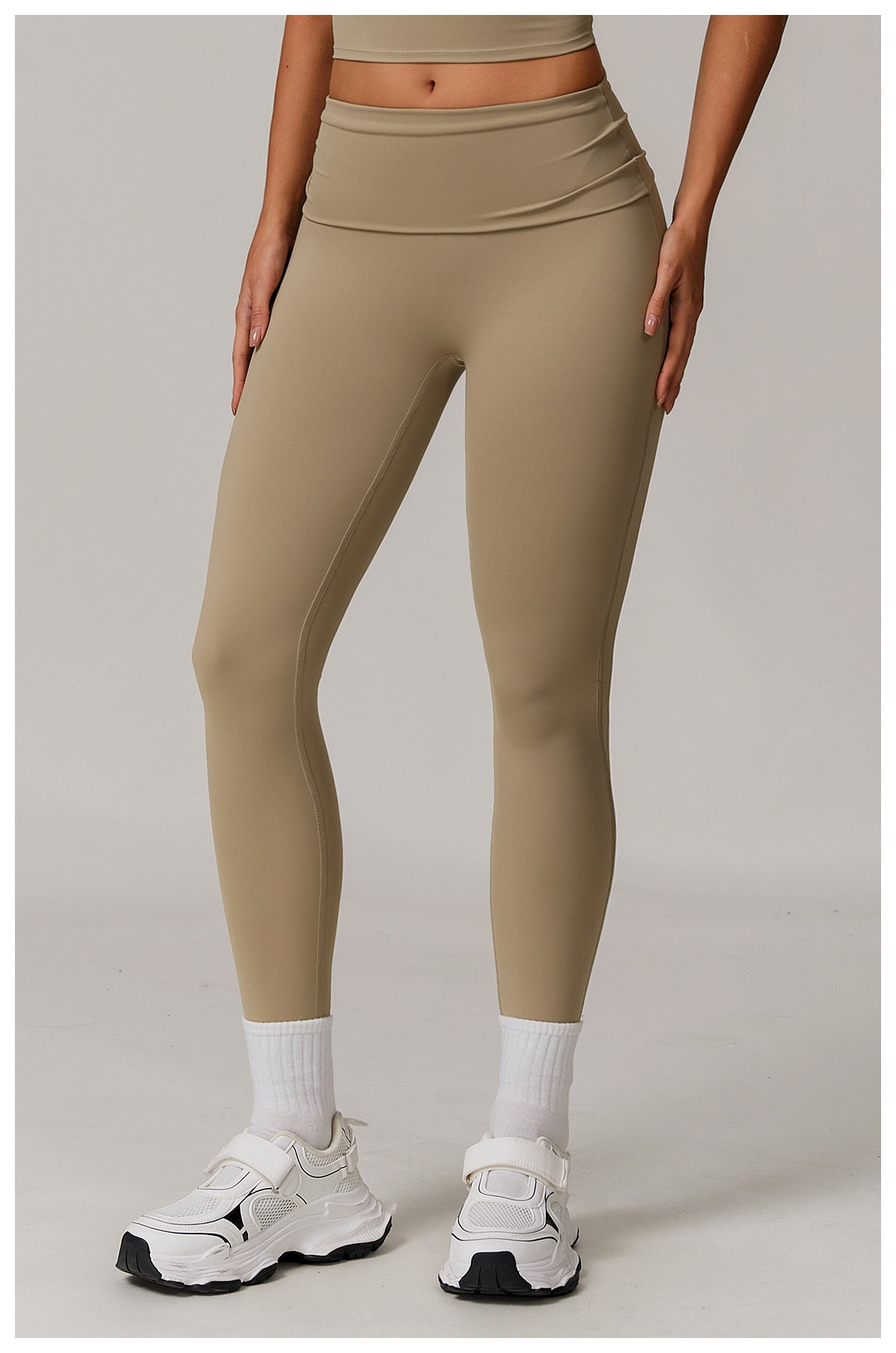 Sustainable Recycled Turn Waist Folding Head Tight High Waist Yoga Pants Hip Lifting Outdoor Casual Sports Pants - ALTARIA