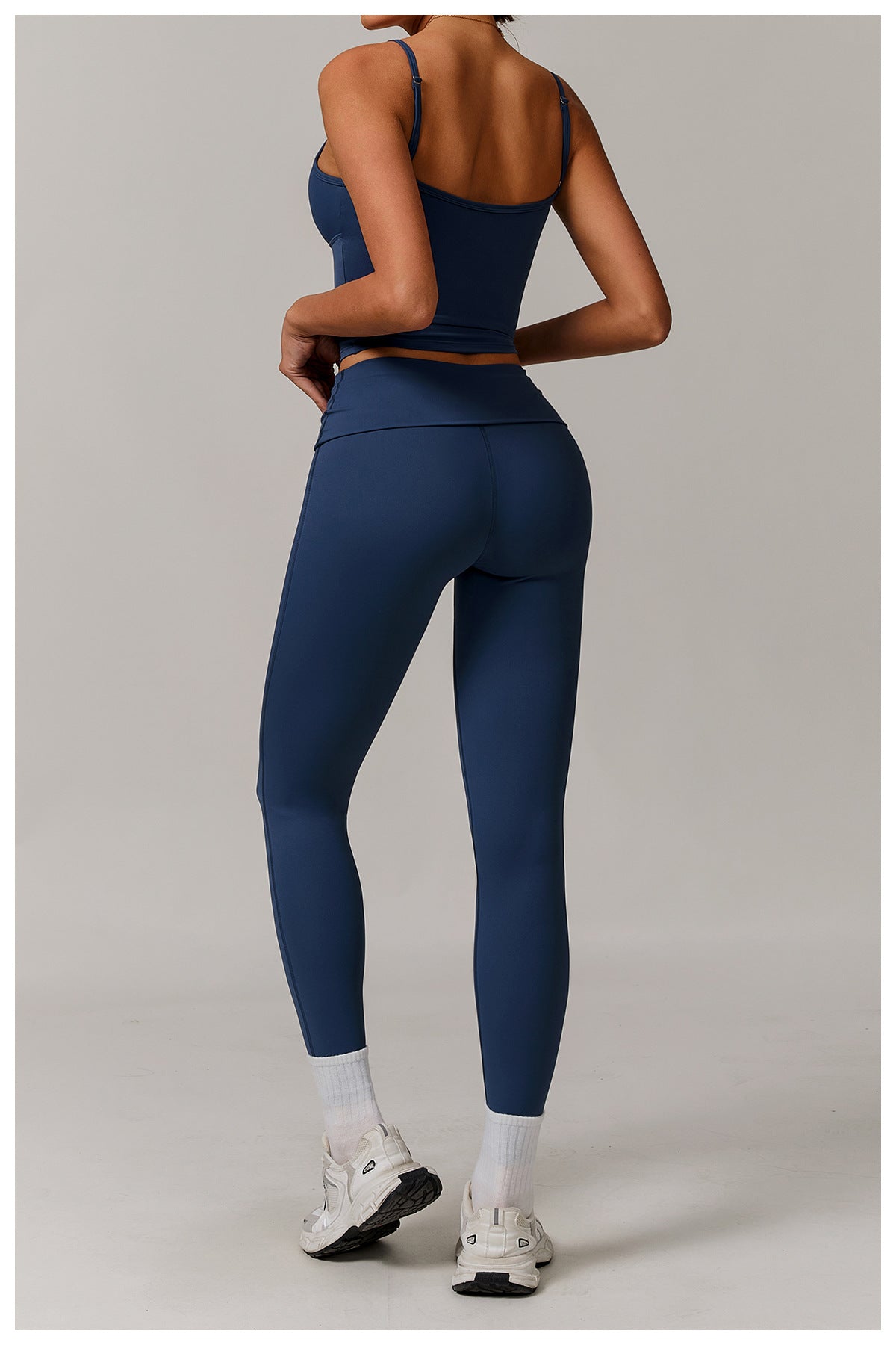 Sustainable Recycled Turn Waist Folding Head Tight High Waist Yoga Pants Hip Lifting Outdoor Casual Sports Pants - ALTARIA