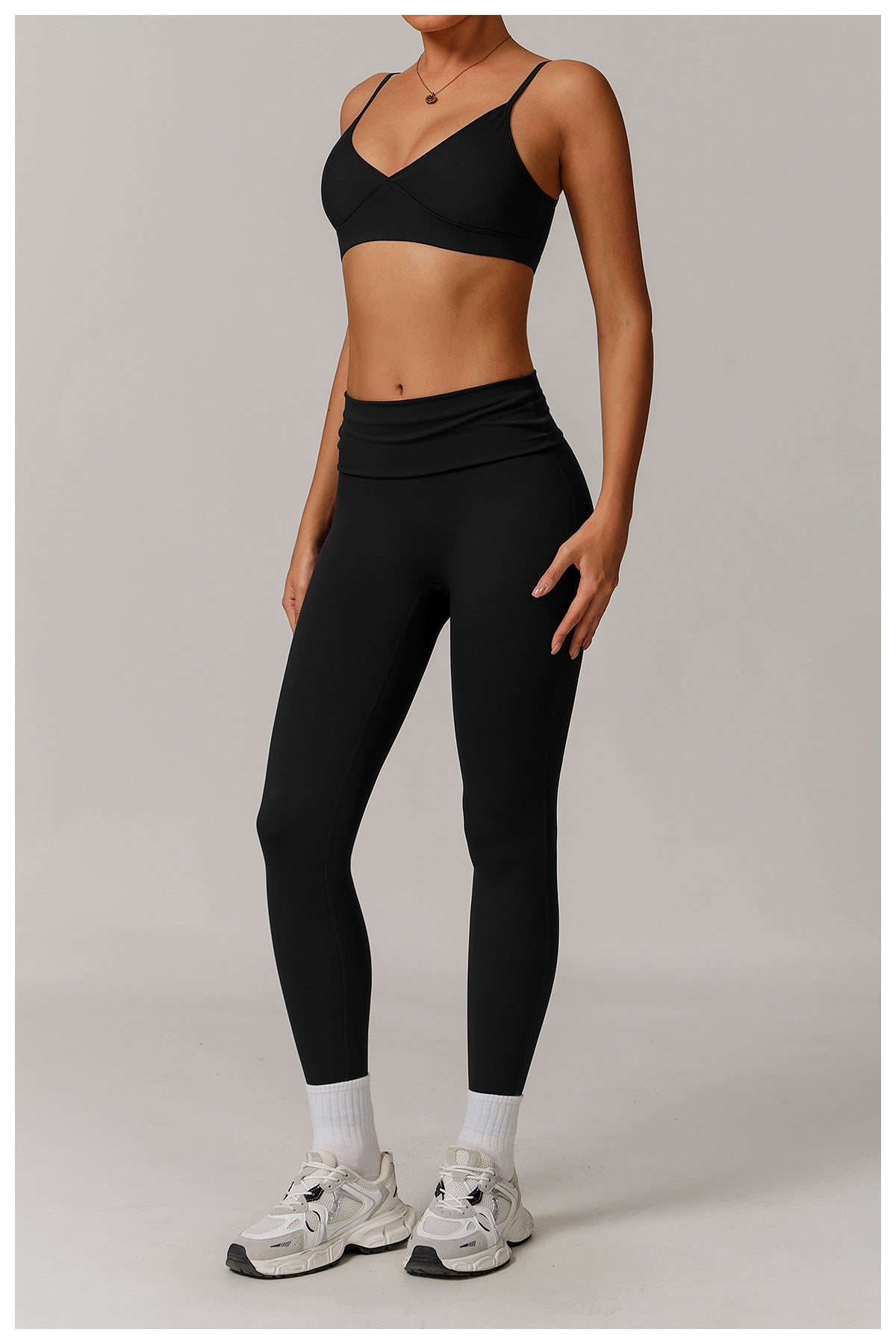 Sustainable Recycled Turn Waist Folding Head Tight High Waist Yoga Pants Hip Lifting Outdoor Casual Sports Pants - ALTARIA