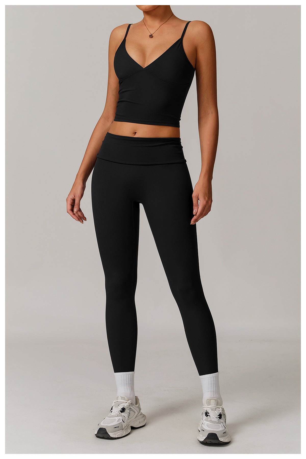 Sustainable Recycled Turn Waist Folding Head Tight High Waist Yoga Pants Hip Lifting Outdoor Casual Sports Pants - ALTARIA