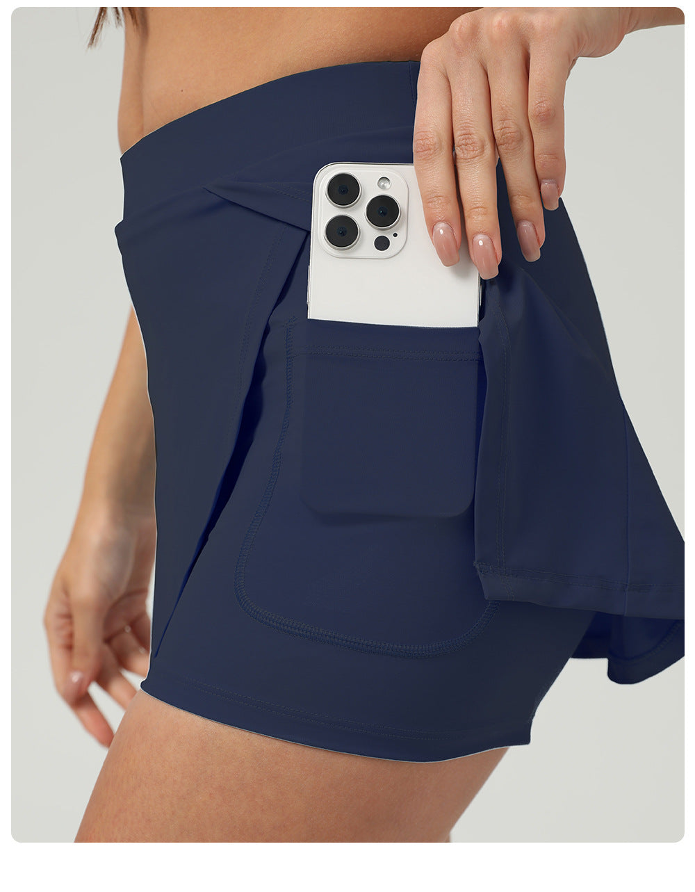 Sunscreen Tennis Skirt Ice Sports Dress with Vents Pants Summer Running Fitness Tennis Anti-Exposure Exercise Skirt - ALTARIA