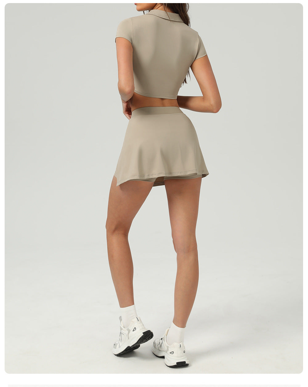 Sunscreen Tennis Skirt Ice Sports Dress with Vents Pants Summer Running Fitness Tennis Anti-Exposure Exercise Skirt - ALTARIA