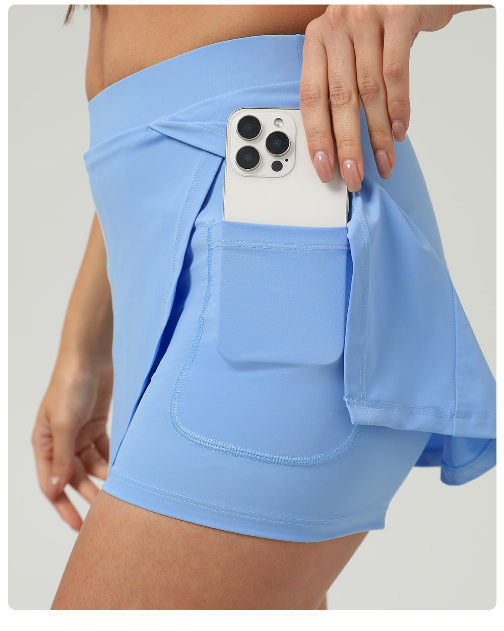 Sunscreen Tennis Skirt Ice Sports Dress with Vents Pants Summer Running Fitness Tennis Anti-Exposure Exercise Skirt - ALTARIA