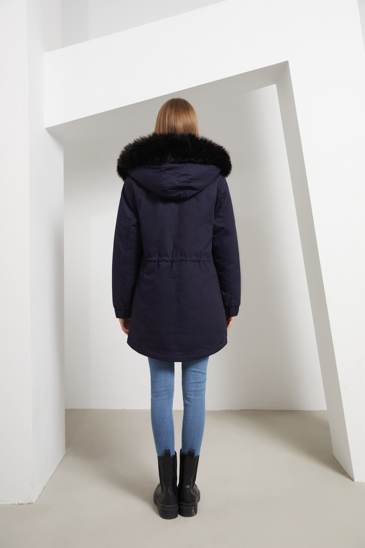 Autumn Winter Parka Women Fleece Lined Coat Women with Fur Collar Hooded Warm Jacket Loose Cotton Coat Plus Size - ALTARIA