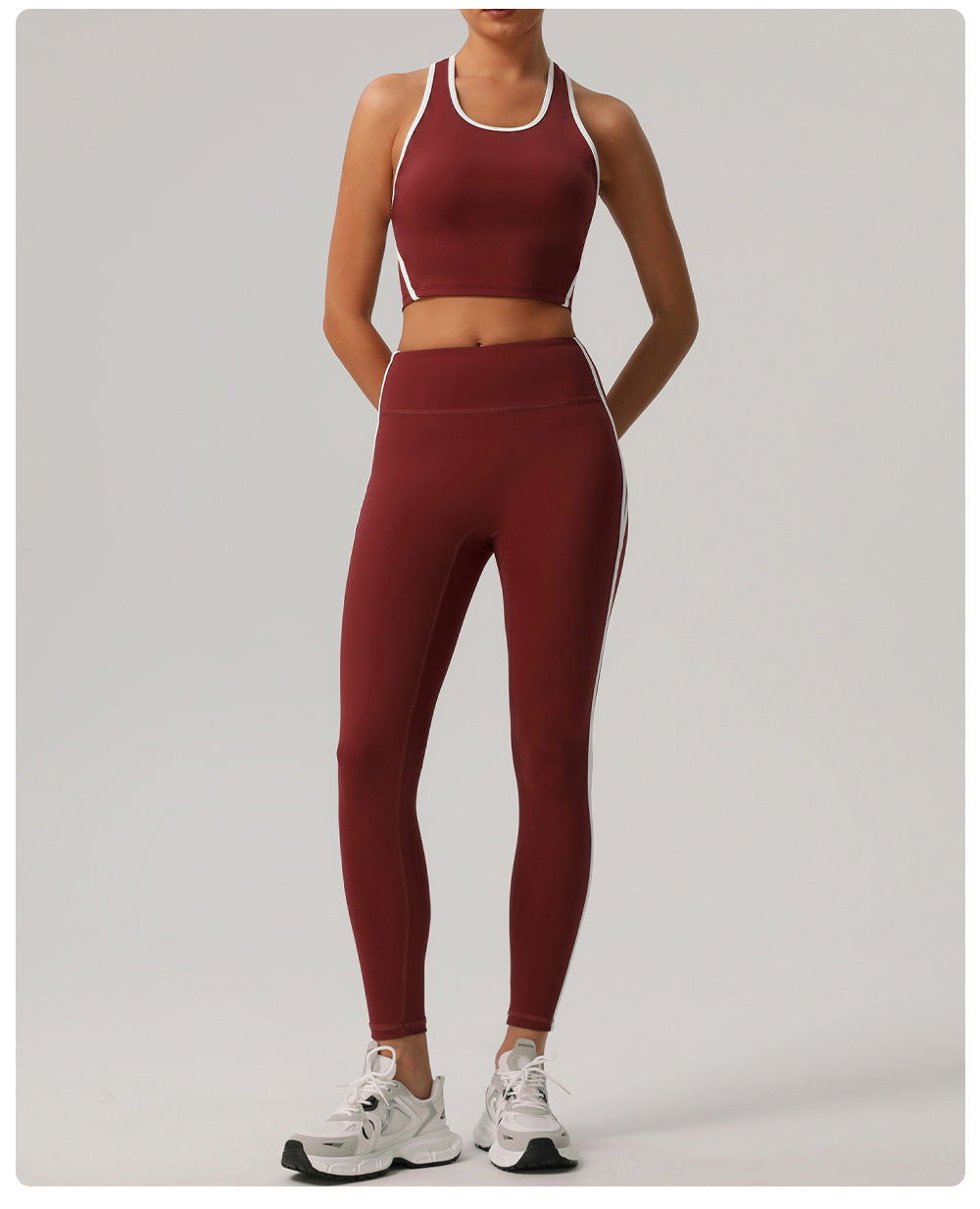 Contrast Color High Waist Nude Feel Yoga Pants Women Running Fitness Pants Outer Wear Anti Roll Tight Sports Pants - ALTARIA