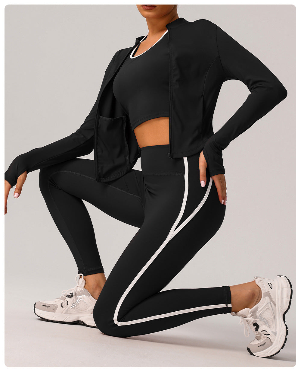 Contrast Color High Waist Nude Feel Yoga Pants Women Running Fitness Pants Outer Wear Anti Roll Tight Sports Pants - ALTARIA