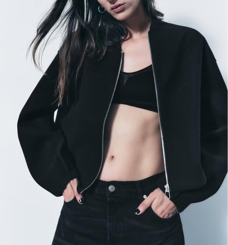 Fall Women Clothing Casual Card Ornament Soft Bomber Jacket - ALTARIA