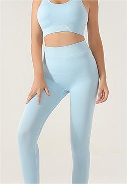 Seamless Knitted Sexy Sports Vest High Waist Hip Lift Trousers Yoga Suit Shock-Absorbing Bra Two-Piece Set - ALTARIA