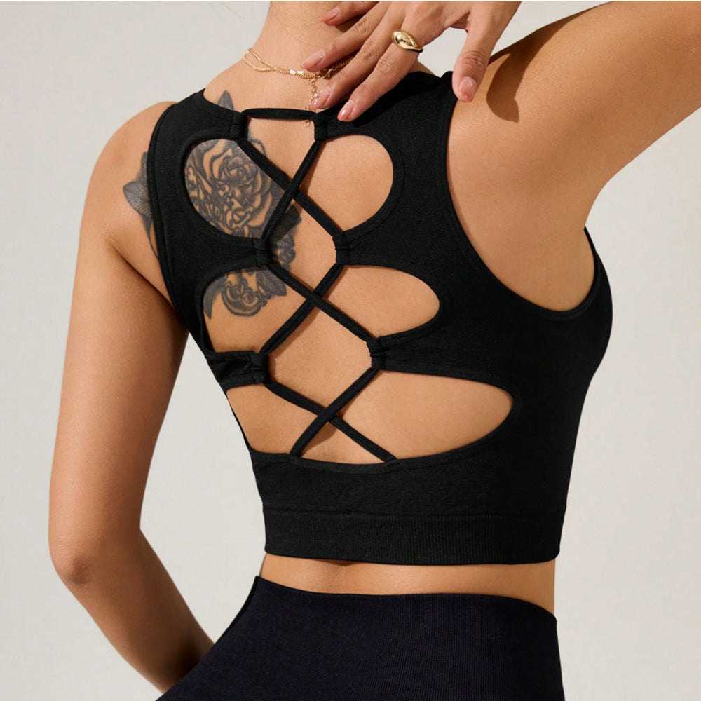 Outdoor Sports High Strength Fitness Vest Sports Back Shaping Underwear Yoga Jacket Four Sided Elastic - ALTARIA