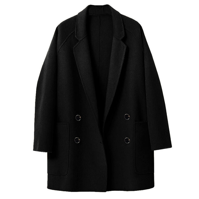 Small Reversible Cashmere Coat Women Short Loose Woolen Coat Women - ALTARIA
