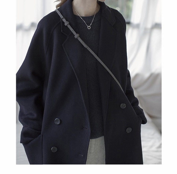 Small Reversible Cashmere Coat Women Short Loose Woolen Coat Women - ALTARIA